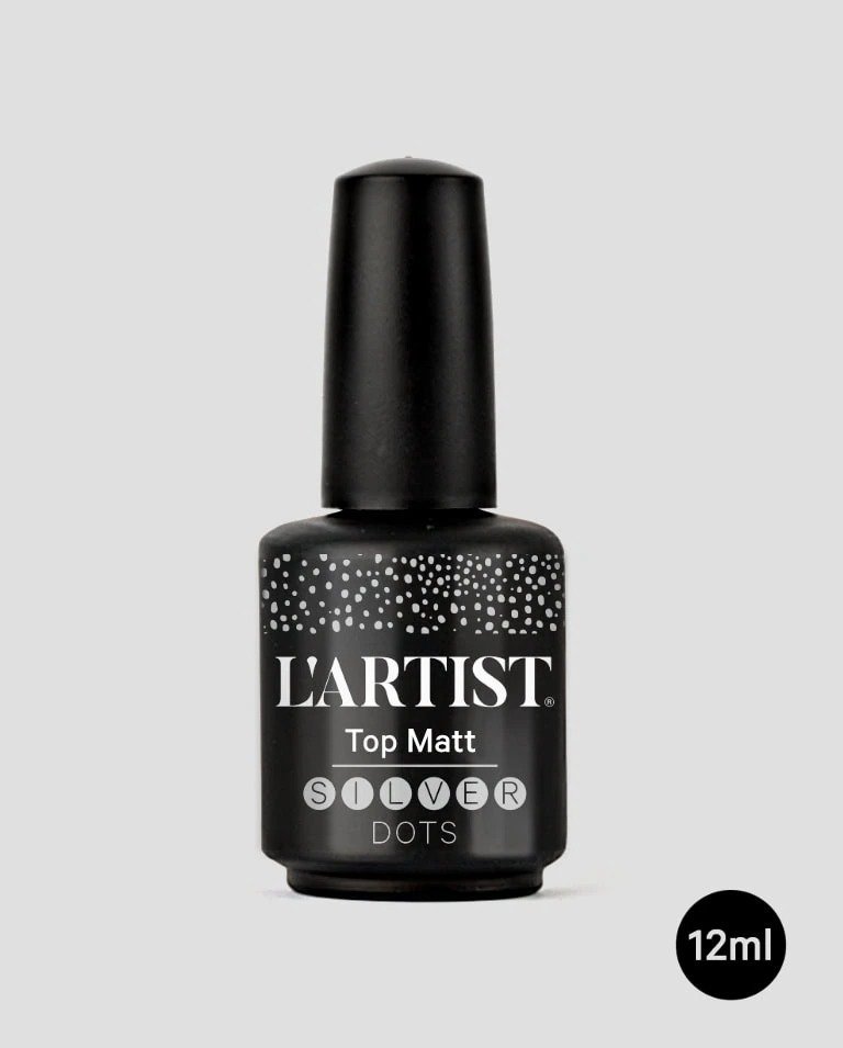 TOP-COAT-SILVER-DOTS-MATE-12ML.jpeg TOP COAT SILVER DOTS MATE 12ML - Imagen 1